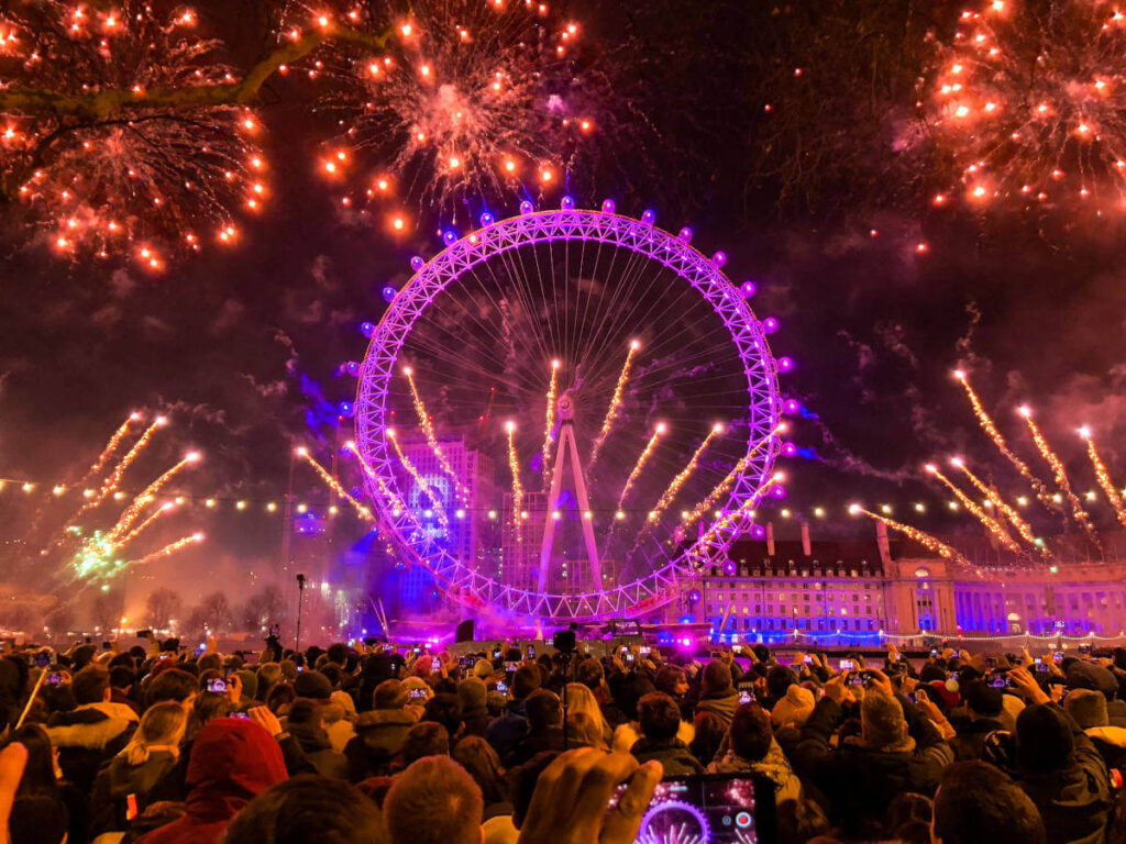 New Years eve fireworks in London
