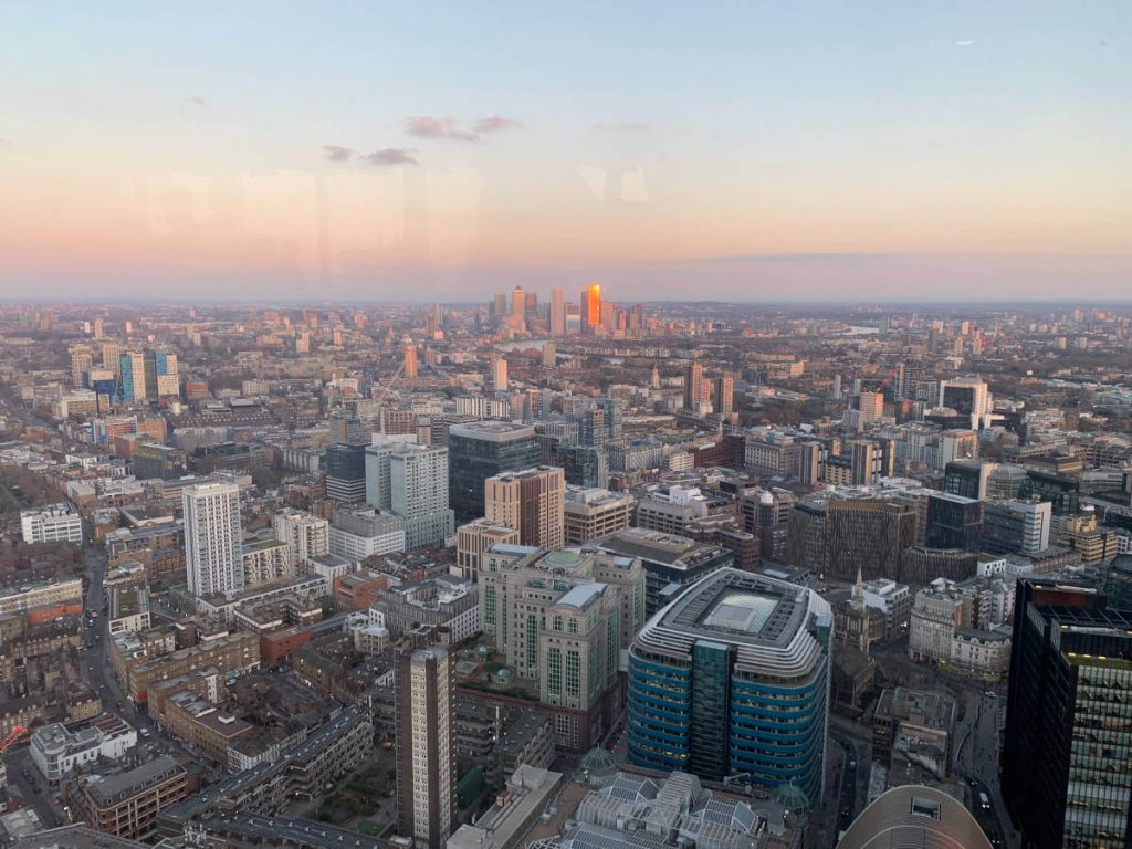 the view from duck and waffle