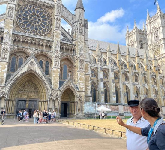 Guiding a private tour at Westminster Abbey