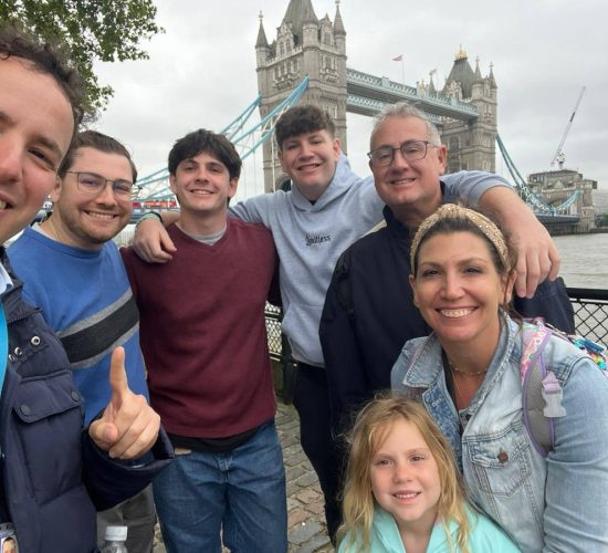 Ben with happy guests at Tower Bridge